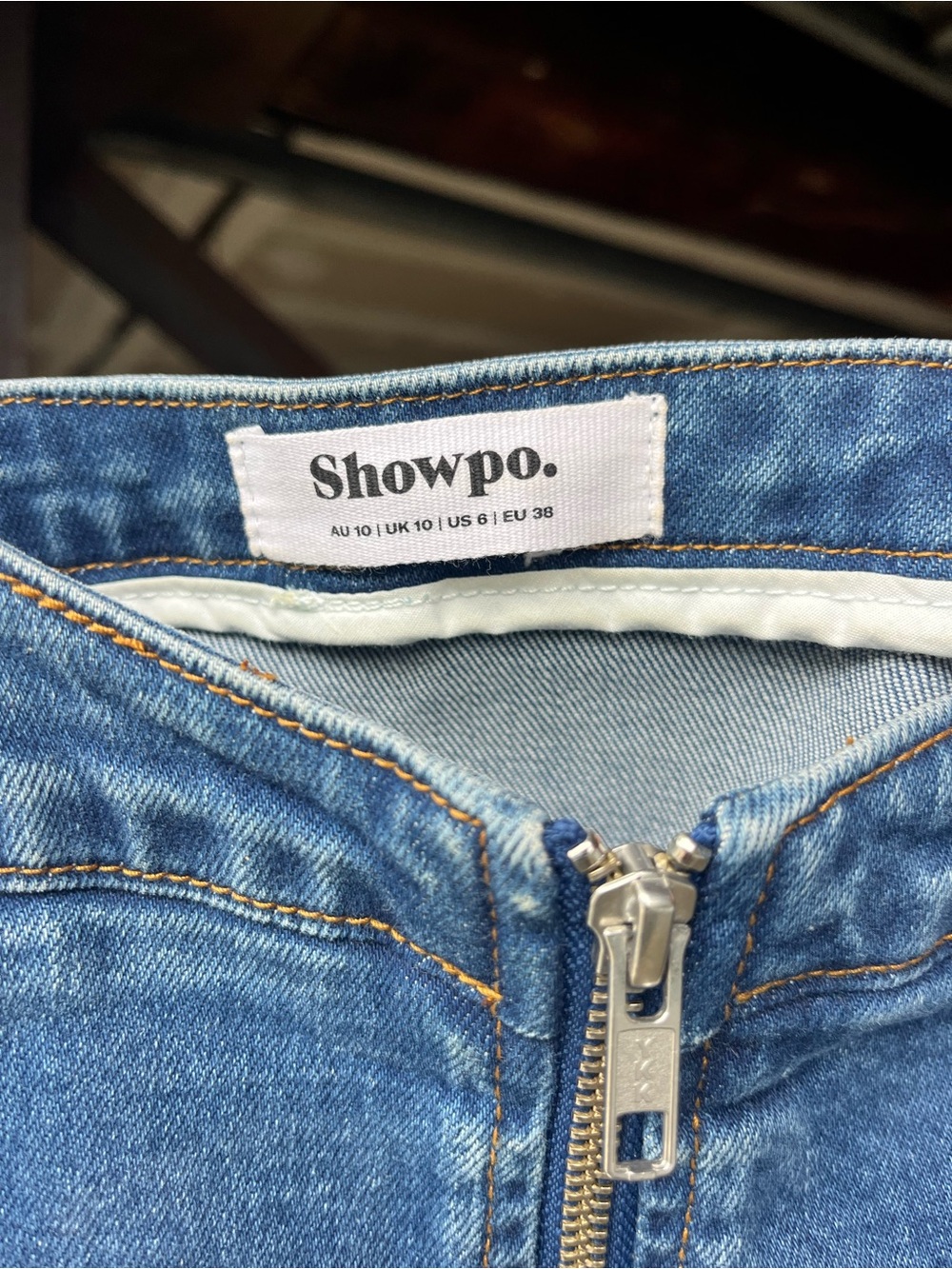 Denim Zip-Front Women’s Denim Top - Blue - Picture 4 of 6